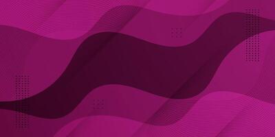 Abstract dark magenta wave background color geometric art banner design. Creative banner design with wave shapes for template. Cool and modern banner. vector