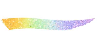 Rainbow gradient paint stroke. Brush stroke with multi colored glitter. Colorful background vector