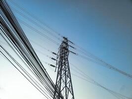 High Voltage Power Lines and Tower Structure photo
