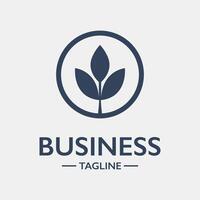 A logo for business with a leaf in the center vector