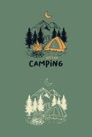 Camping hike pattern vector