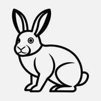 A black and white drawing of a rabbit vector