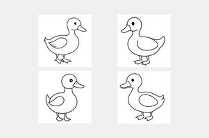 Four ducks in different poses on a white background vector