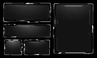 HUD frames white grey user interface elements design modern technology futuristic control panel screen digital hologram window gaming menu touching cyber monitor set on black background vector