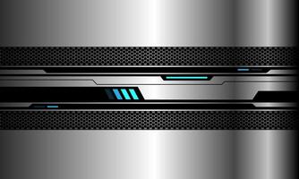 Abstract technology futuristic metal cyber black line blue light power hexagon mesh geometric design creative background vector