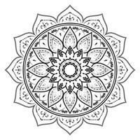 drawing of a mandala with a circle on it. vector