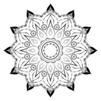 white drawing of a mandala with a circle on it. vector