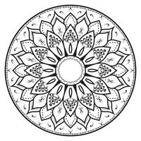white drawing of a mandala with a circle on it. vector
