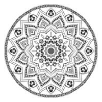 a black and white photo of a mandala with a design on it. vector