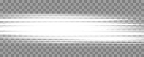White speed rays, light neon flow, zoom in motion effect, silver glow speed lines, colorful light trails, stripes. vector