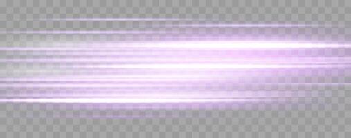 Speed rays, velocity light neon flow, zoom in motion effect, purple glow speed lines, colorful light trails, stripes. vector