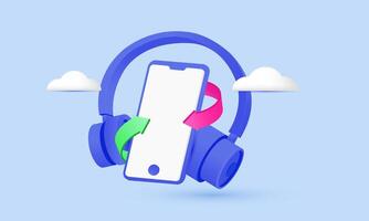 3d icon blue mockup smartphone blank screen new idea realistic design vector