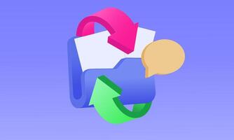 3d folder files update remote upload download icon new idea design vector