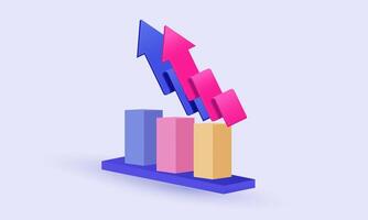 3d graph icon business icon realistic new idea concept vector