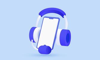 3d blue mockup smartphone blank screen new idea realistic icon design vector
