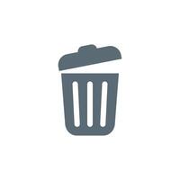 Simple Trash Can Icon Template vector