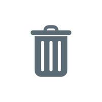 Black Trash Can Icon Template vector