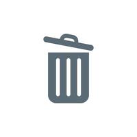 Glyph Trash Can Icon Template vector