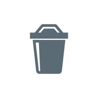 Rounded Trash Can Icon Template vector