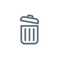 Monoline Trash Can Icon Template Illustration vector