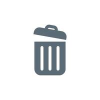 Glyph Trash Can Icon Template Design vector