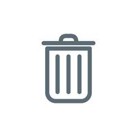 Monoline Trash Can Icon Template vector