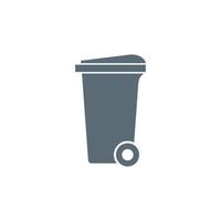 Trash Can with Wheel Icon Template vector