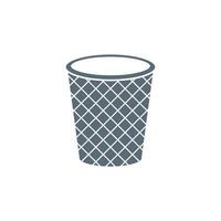 Simple Wire Trash Can Icon Template vector