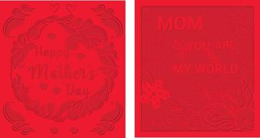 Mothers Day Gift Card 2 layer vector