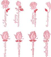 Happy valentines day 3 layer rose with valentine note vector