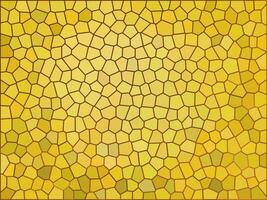 Golden mosaic background abstract graphic illustration, gold color stained glass as gem jewel tile backdrop mesh decor, precious yellow orange geometric texture grid random image vector