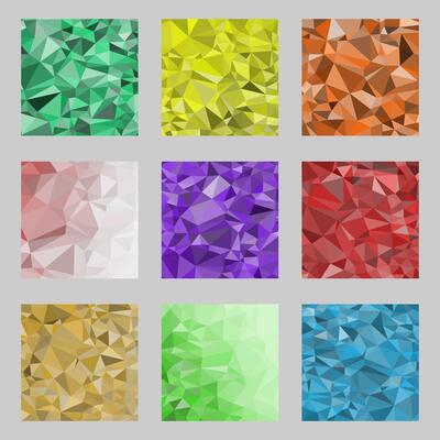 Set of Color Gradation Abstract Polygonal Background Geometric Shape