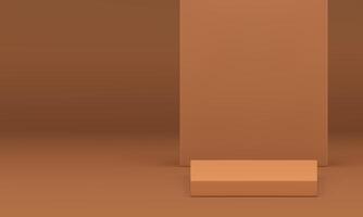 Beige 3d podium with wall background mockup for product presentation realistic vector