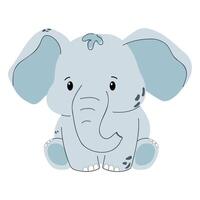An elephant is sitting on the ground with its trunk out vector