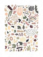 Geometric abstract unique handmade shapes drawing in khaki tones vector