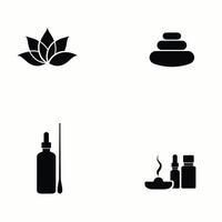 Minimalist icons representing elements of spa and wellness. vector