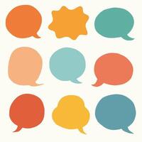 A colorful array of speech bubbles in various shapes and sizes. vector
