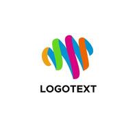 Abstract Modern Colorful Brain logo design vector