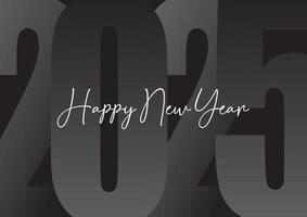 Minimal monochrome Happy New Year design background vector