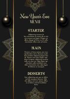 Elegant New Years Eve menu design background vector