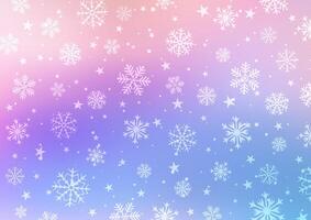 Pastel coloured Christmas background with snowflakes design vector