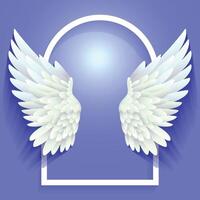 Angel wings with photo frame Background vector
