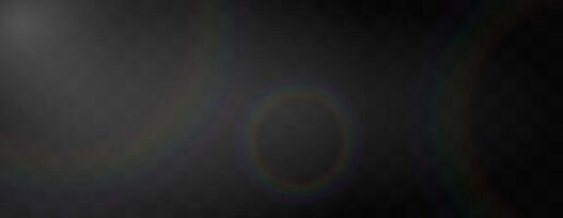 Dark background with subtle multicolor lens flare effects. Abstract light circles and reflections on transparent overlay. vector