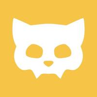 gato cráneo silueta en amarillo antecedentes vector