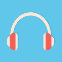 Retro headphone icon on blue background vector