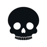Human skull without a lower jaw silhouette on white background. Skull icon emblem logo vector