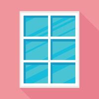 Window icon in flat style. Window on the wall. Shiny window glass vector