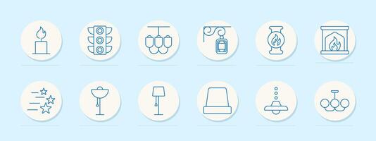 Manufacturing set icon. Gears, robotic arm, automation, nail, crane hook, metal processing, conveyor belt, microscope, mining cart, steel beam, machinery, tools, metalwork, industry, engineering vector