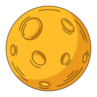 amarillo lleno Luna. plano sencillo elemento, color ilustración. para logo, pegatina, imprimir, web diseño, scrapbooking png