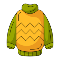 Warm sweater. Fall or winter element of clothes for cold weather. Flat simple element, color illustration. For logo, sticker, print, web design, scrapbooking png